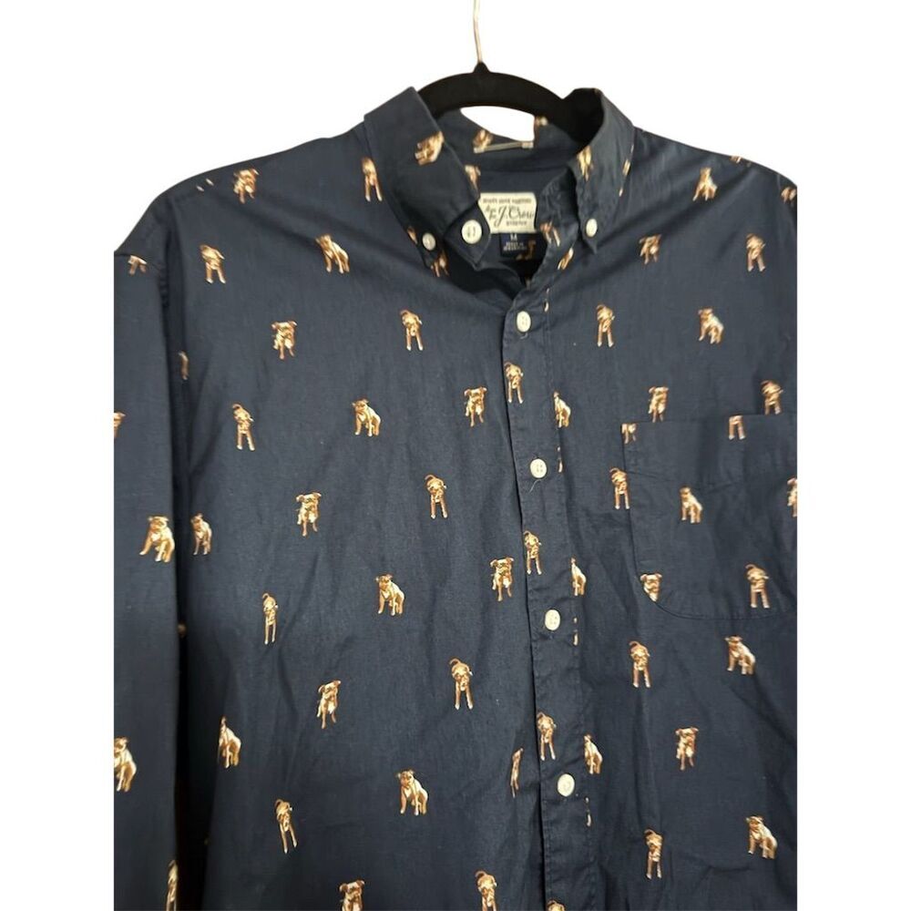 J. Crew Men's M Blue Graphic Print Slim Fit Long Sleeve Shirt - Picture 4 of 6